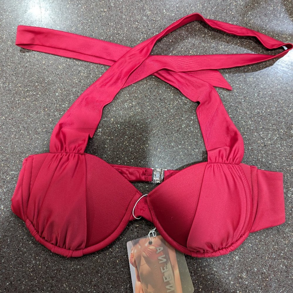 Oh Polly Red Berry Bikini Top (NWT)